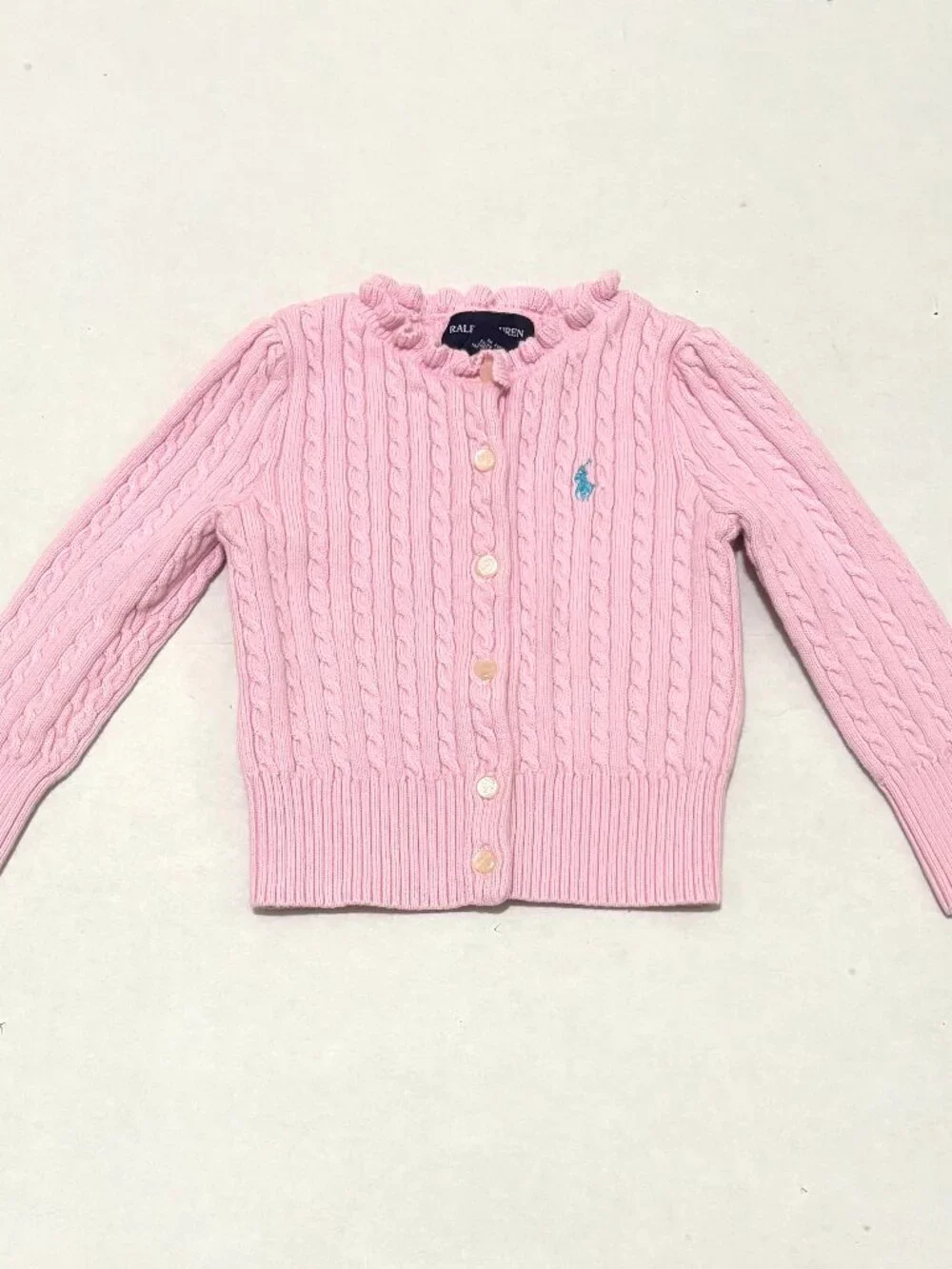 Ralph Lauren Toddler Girls Pink Cable Cardigan Size 2T